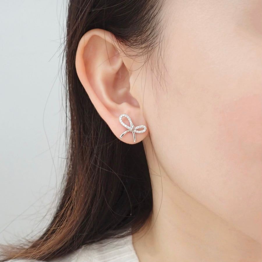 Cucu Ribbon Stud 925 Silver