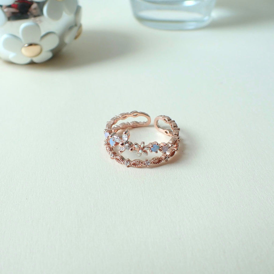 Jo Butterfly Ring Rose Gold Plated (S925)
