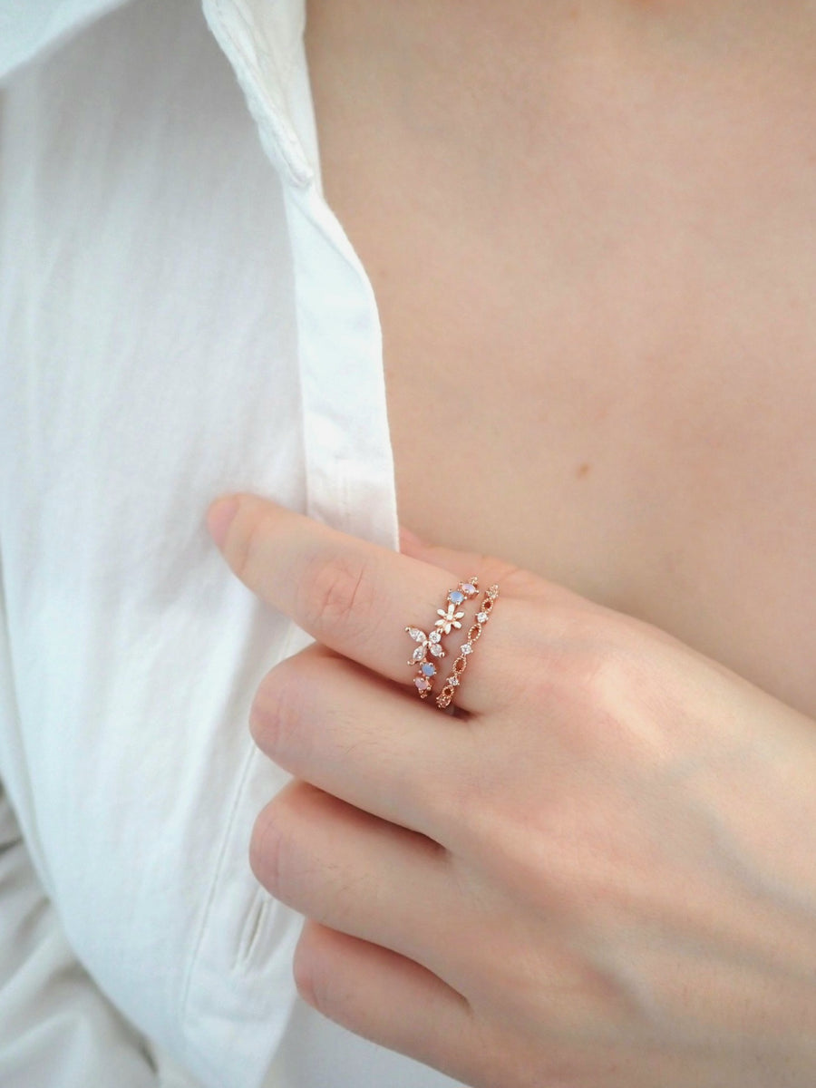 Jo Butterfly Ring Rose Gold Plated (S925)
