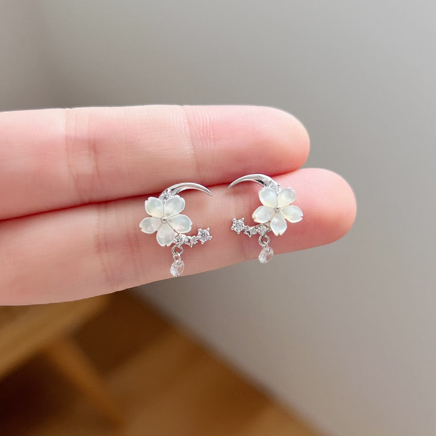 Miyo Sakura Crescent Earrings 925 Silver