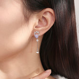 Aurora Flower Butterfly Two Ways Earrings 925 Silver