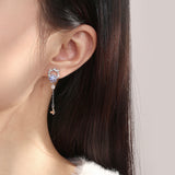 Aurora Flower Butterfly Two Ways Earrings 925 Silver