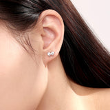 Yumi Ribbon Dangling Earcuff Set 925 Silver (Two Ways Wearing)