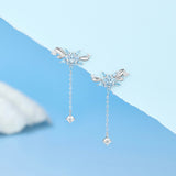 Winter Star Statement Dangling Earrings 925 Silver