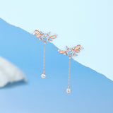 Winter Star Statement Dangling Earrings 925 Silver