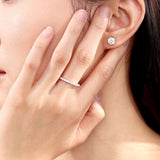 Classic Moissanite Eternity Band 925 Silver