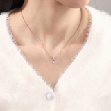Dainty Winter Flower Necklace 925 Silver