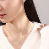 Dainty Winter Flower Necklace 925 Silver