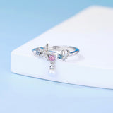 Diva Shell Pearl Ring 925 Silver