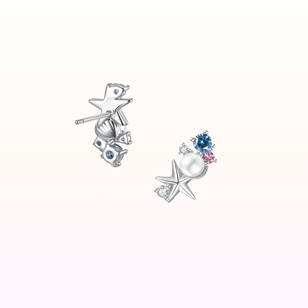 Elena Shell Pearl Earstud 925 Silver