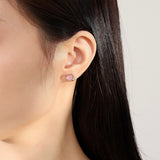 Aurora Pink Heart Earstud 925 Silver