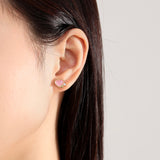 Aurora Pink Heart Earstud 925 Silver