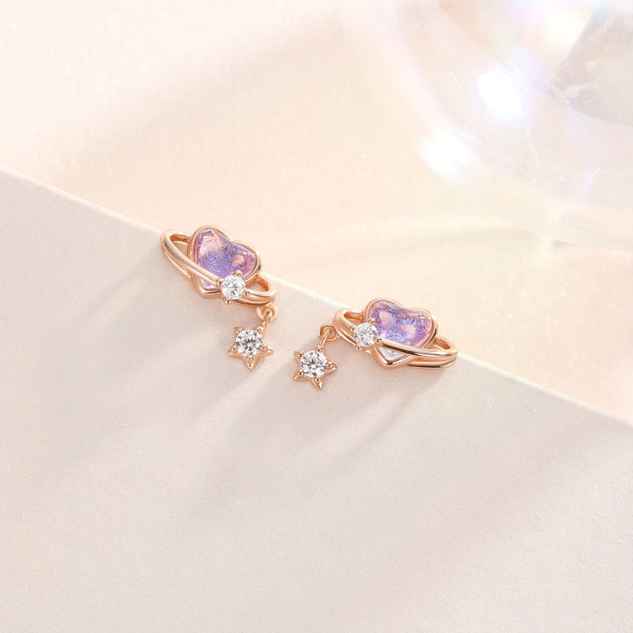 Aurora Cosmos Heart Earstud 925 Silver