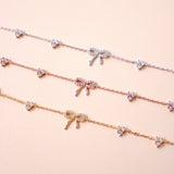 Dainty Heart Ribbon Bracelet 925 Silver
