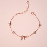 Dainty Heart Ribbon Bracelet 925 Silver