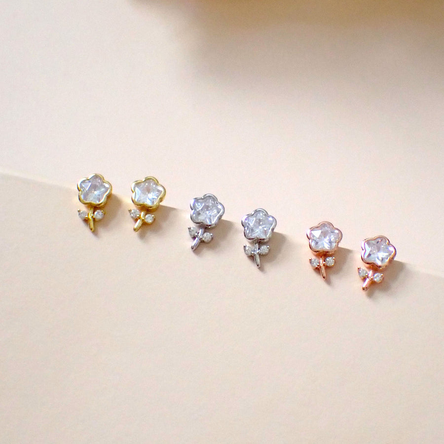 Topi Flower Pedicel Earstud 925 Silver