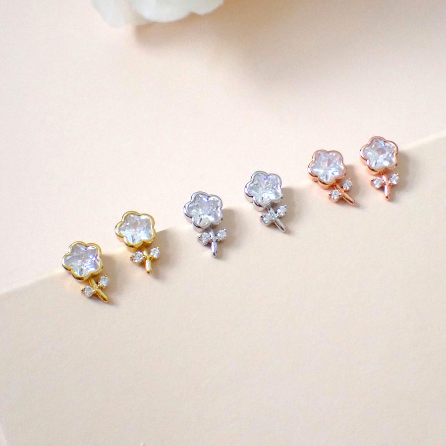 Topi Flower Pedicel Earstud 925 Silver