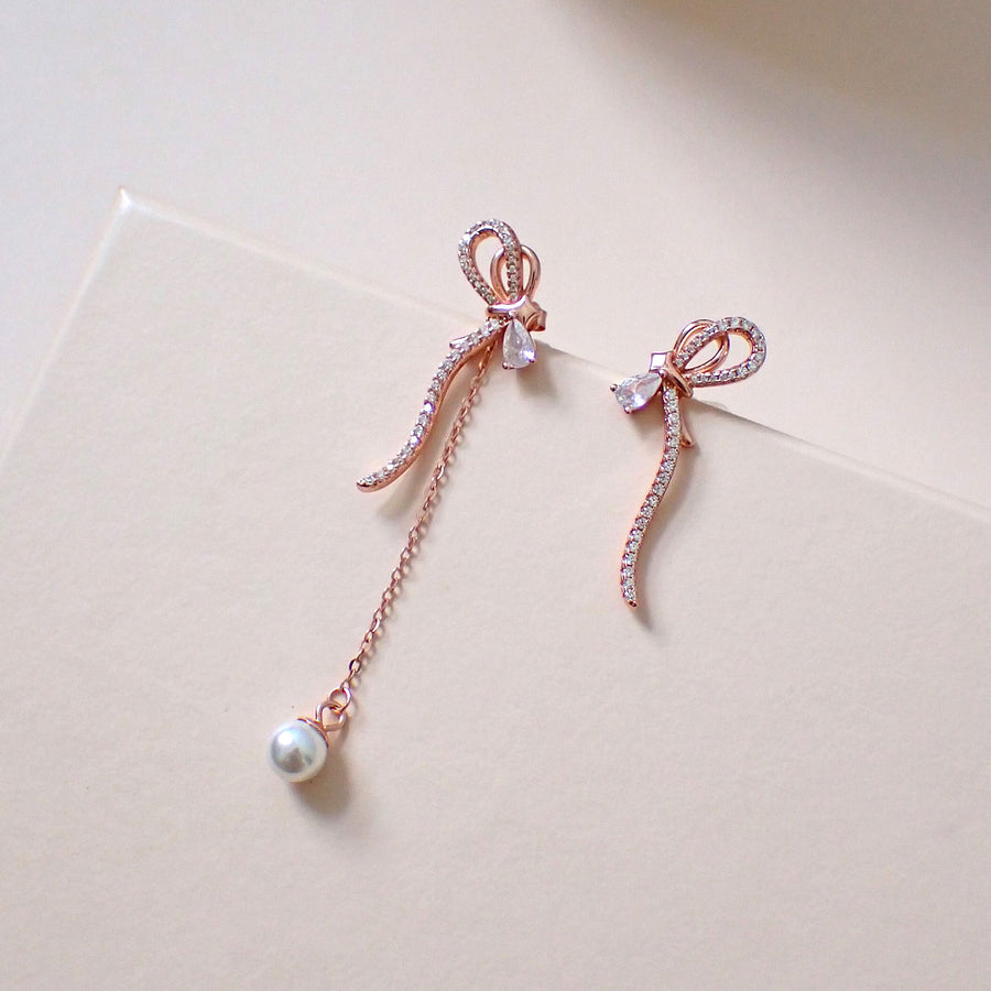 Suzie Dangling Pearl Two Way Earrings 925 Silver