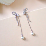 Suzie Dangling Pearl Two Way Earrings 925 Silver