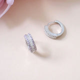 Jo Shiny Cube Huggies 925 Silver