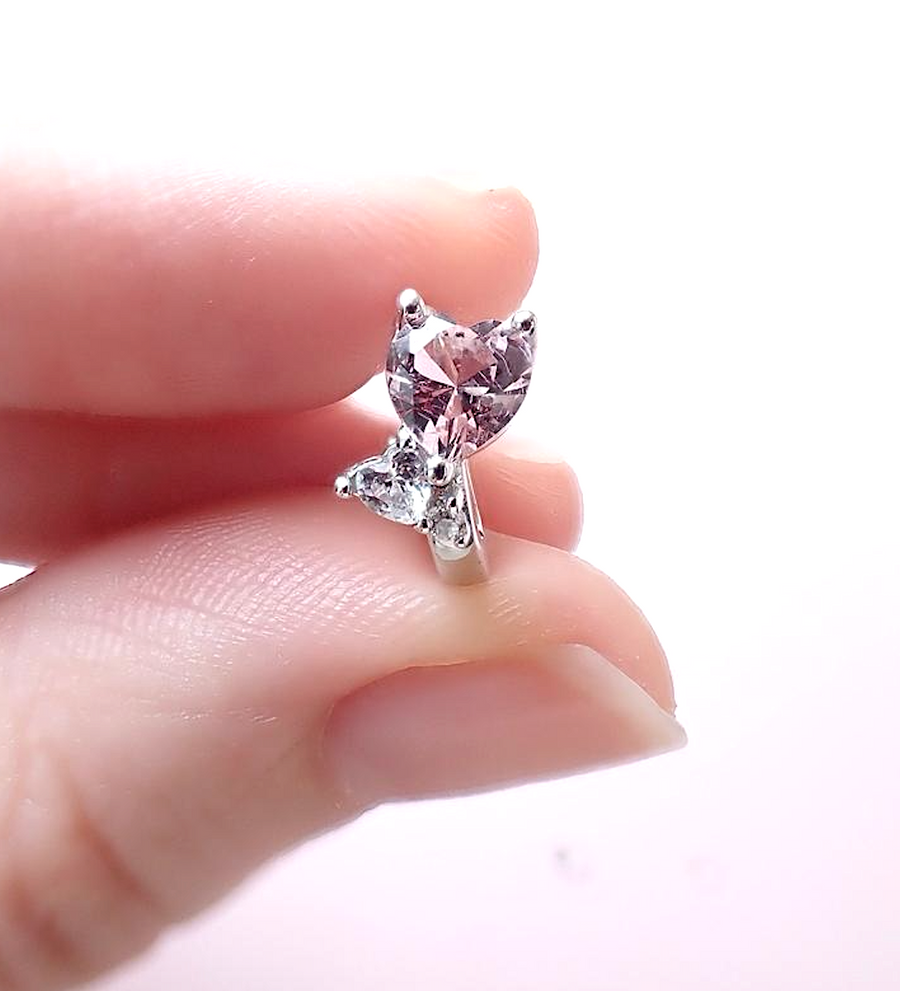 Sally Duo-Heart Huggies 925 Silver
