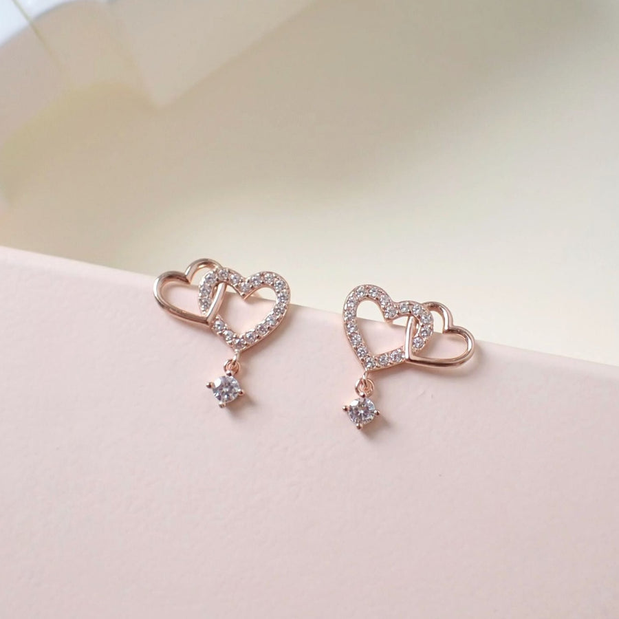 Interlock Heart Earrings 925 Silver