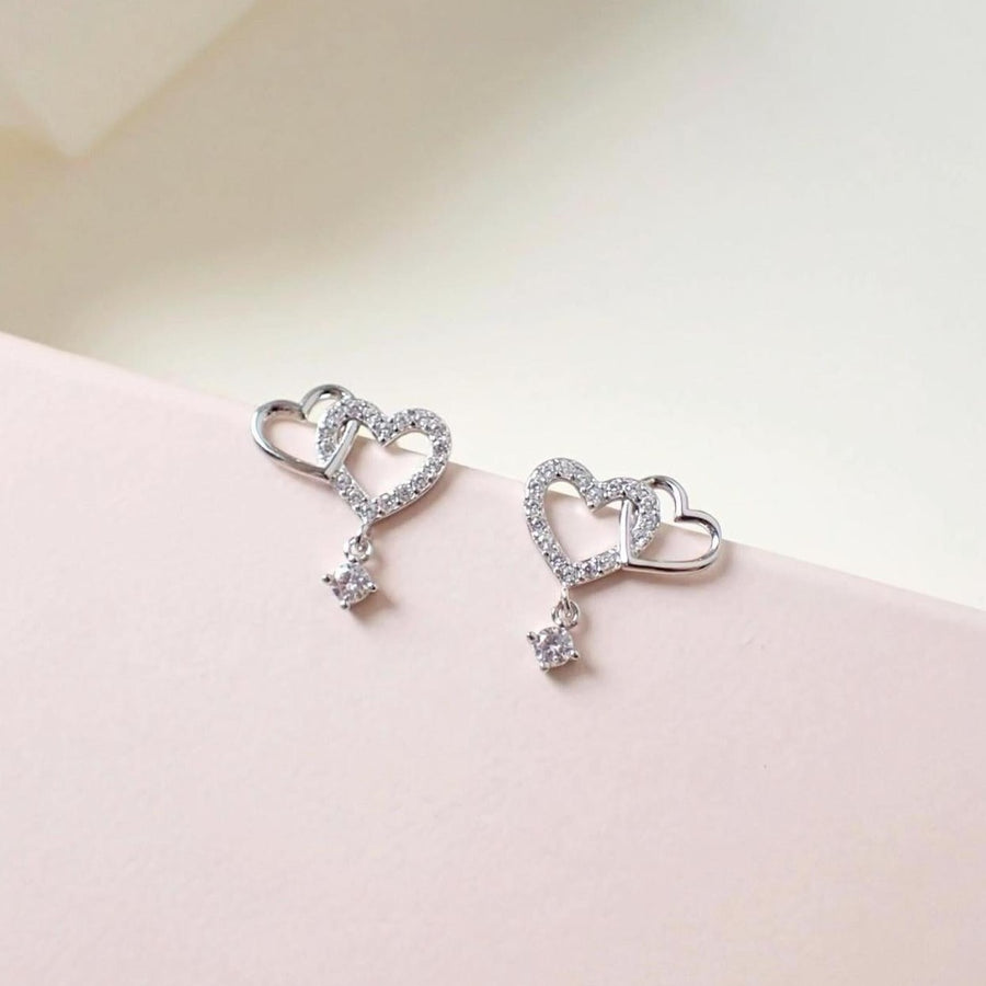 Interlock Heart Earrings 925 Silver