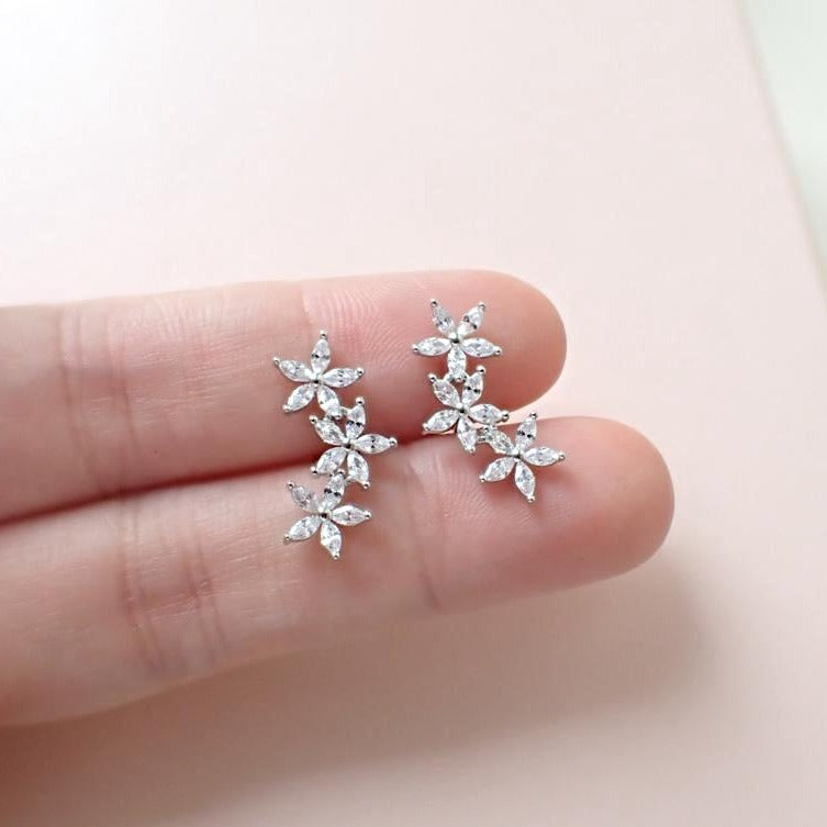 Jiri Flower Petals Earrings 925 Silver