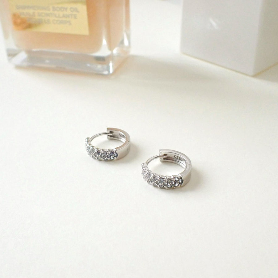 Joyce Blue Gradient Huggies 925 Silver