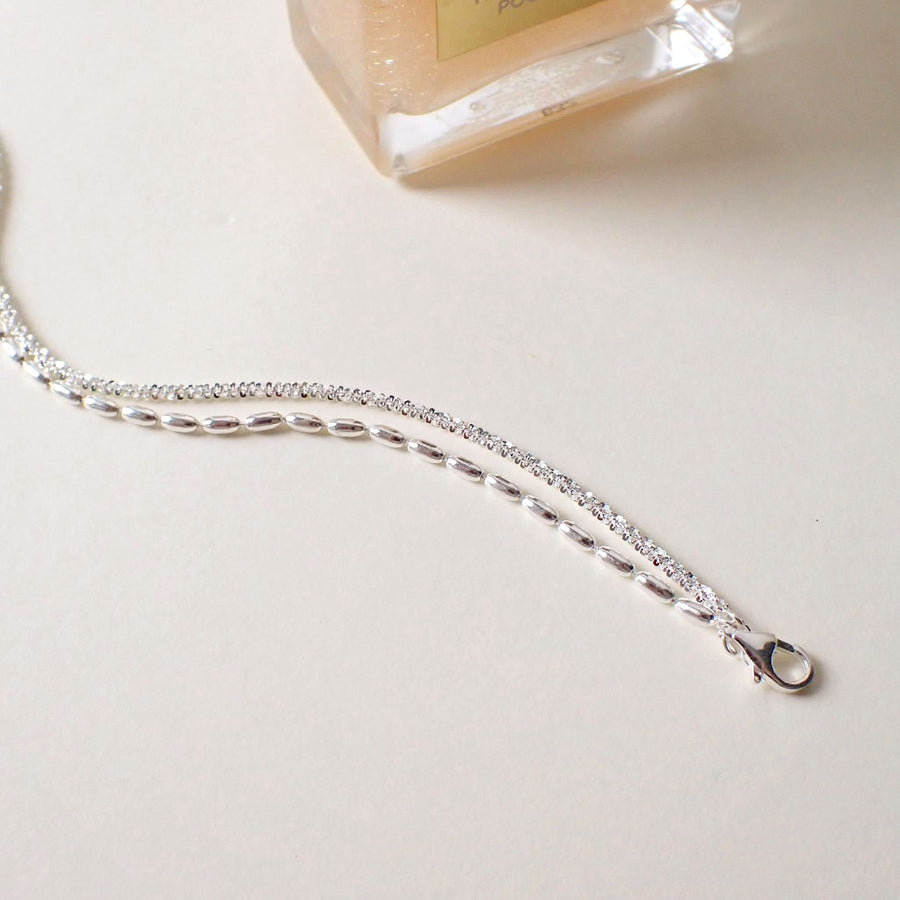 Haerin Double Chain Bracelet 925 Silver