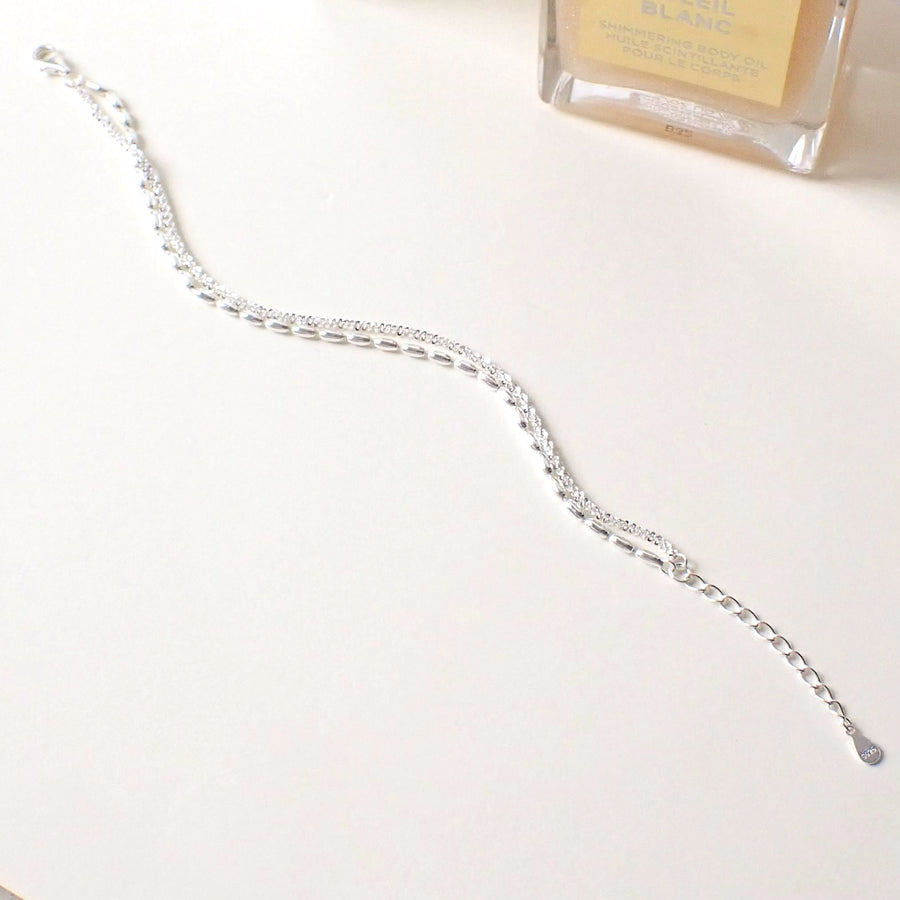 Haerin Double Chain Bracelet 925 Silver