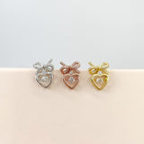 Ruby Heart Dancing Stone Earrings 925 Silver