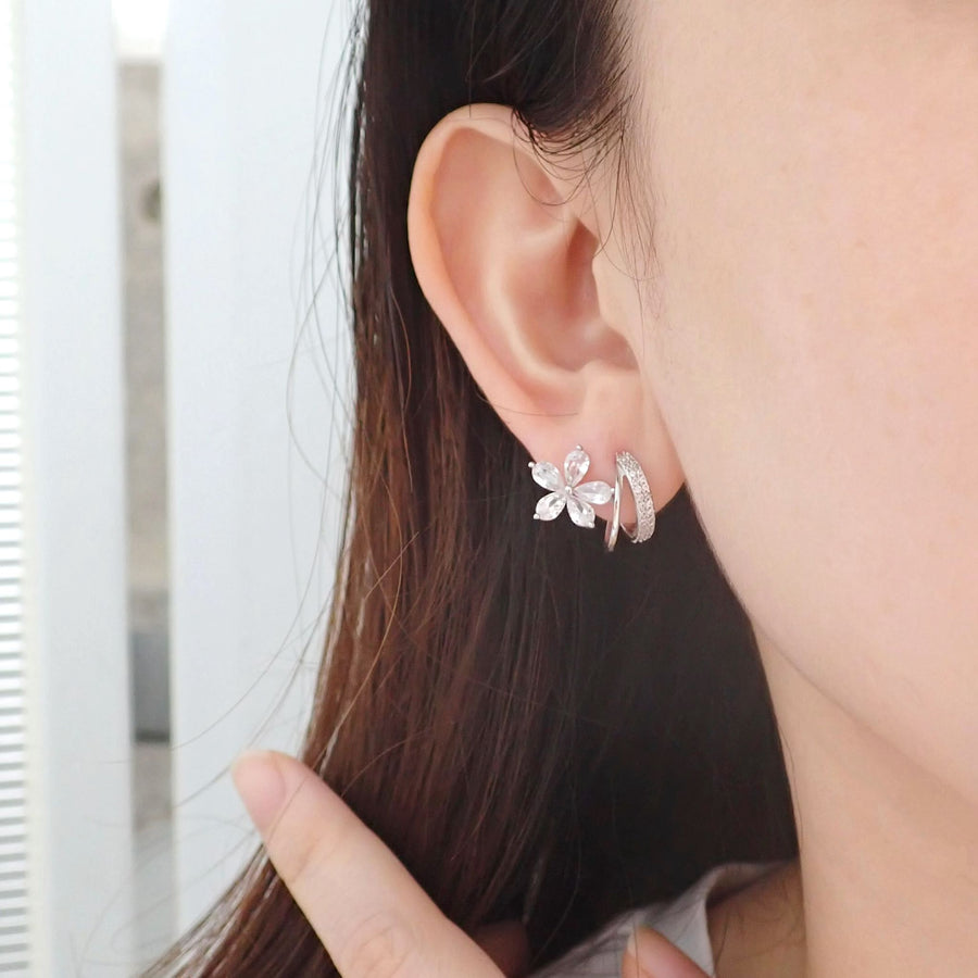 Niri Flower Earstud 925 Silver