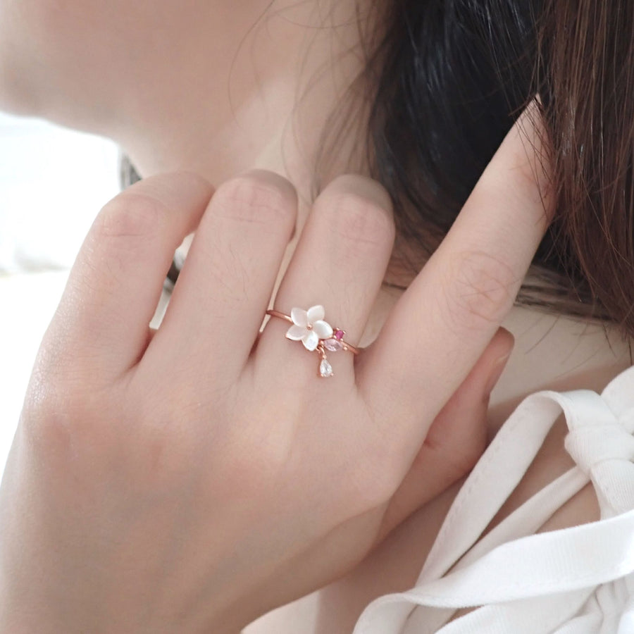 Sakura Sparkly Ring 925 Silver