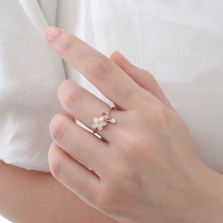 Sakura Sparkly Ring 925 Silver