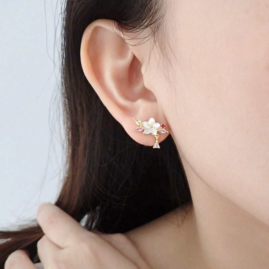 Sakura Sparkly Earrings 925 Silver