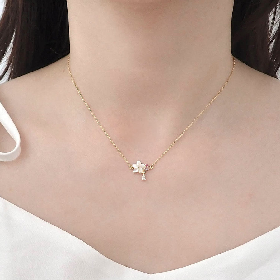 Sakura Sparkly Necklace 925 Silver