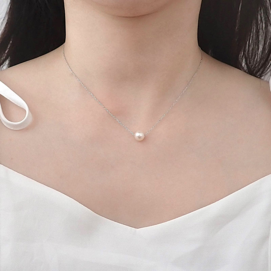 Dainty Pearl Necklace 925 Silver