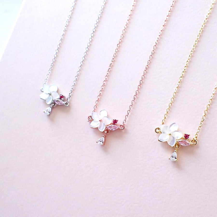 Sakura Sparkly Necklace 925 Silver