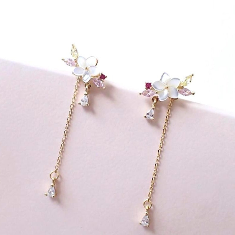 Sakura Sparkly Earrings 925 Silver