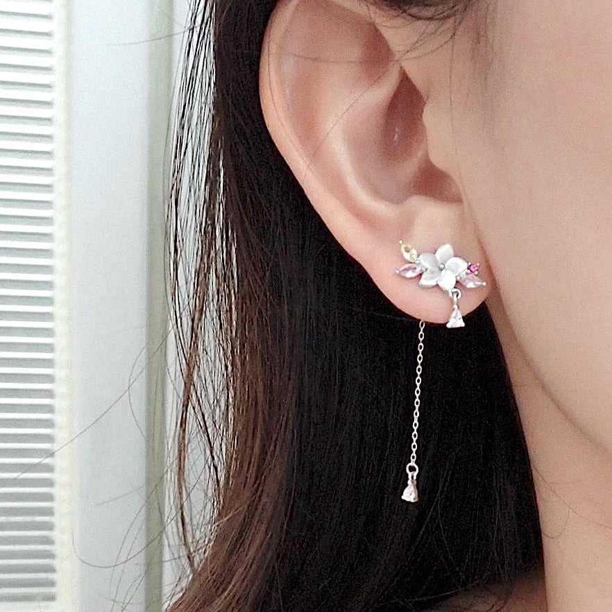 Sakura Sparkly Earrings 925 Silver