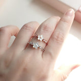 Dainty Sakura Stone Ring Rose Gold (S925)