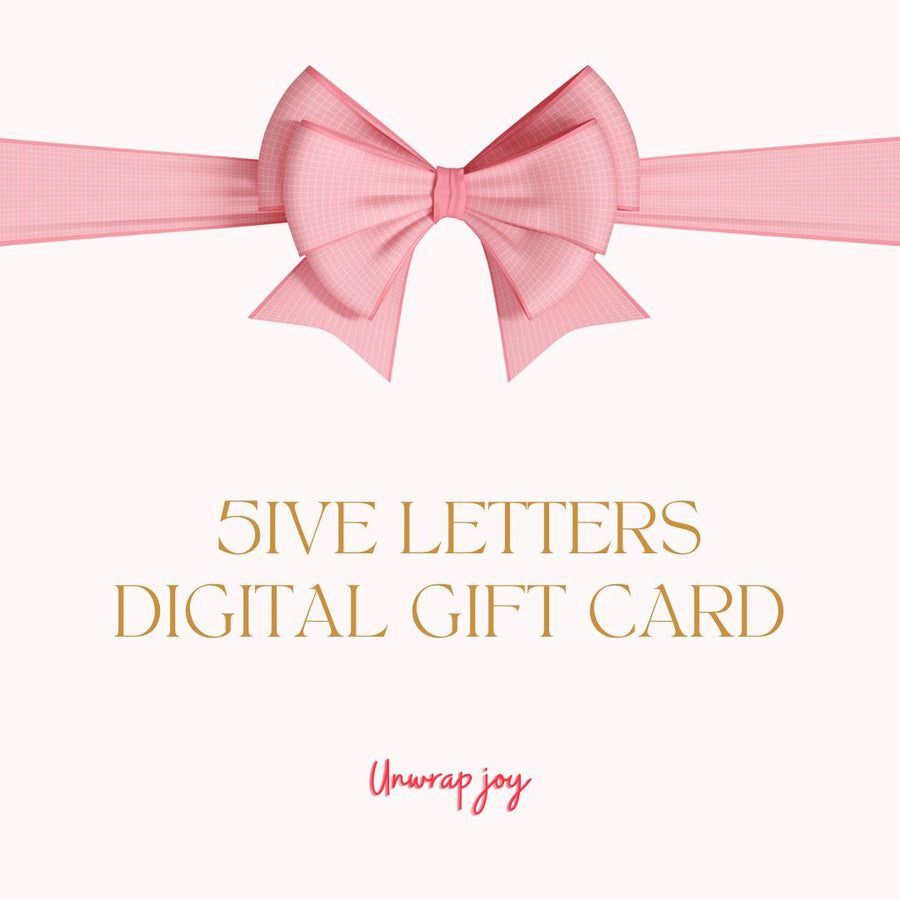 5ive Letters Digital Gift Card