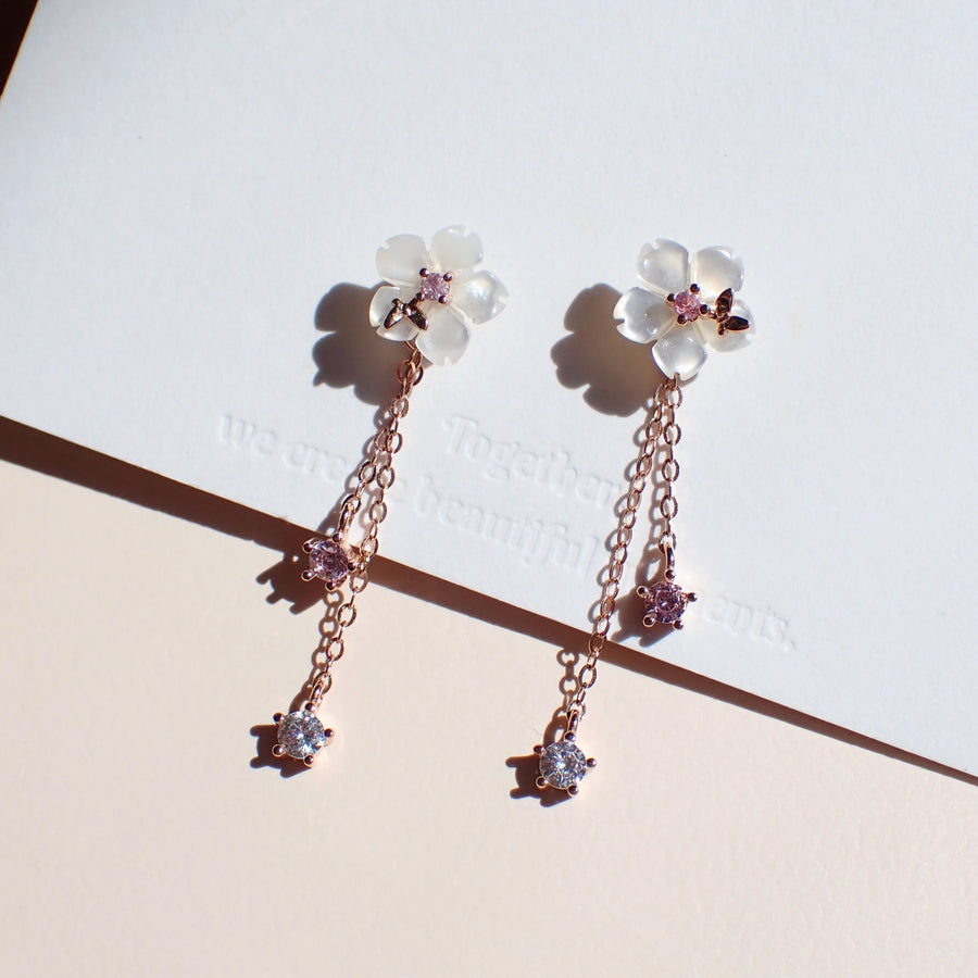Sakura Sobi Two-Ways Dangling Earrings 925 Silver