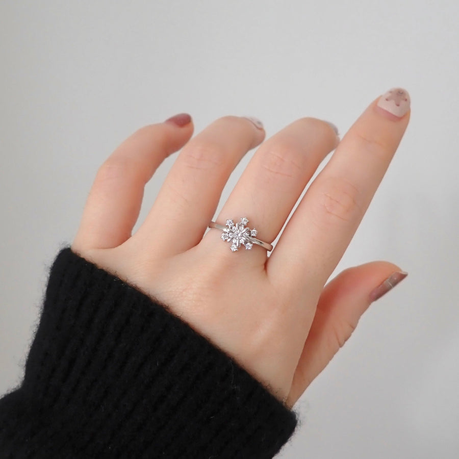 Spinning Snowflake Ring 925 Silver