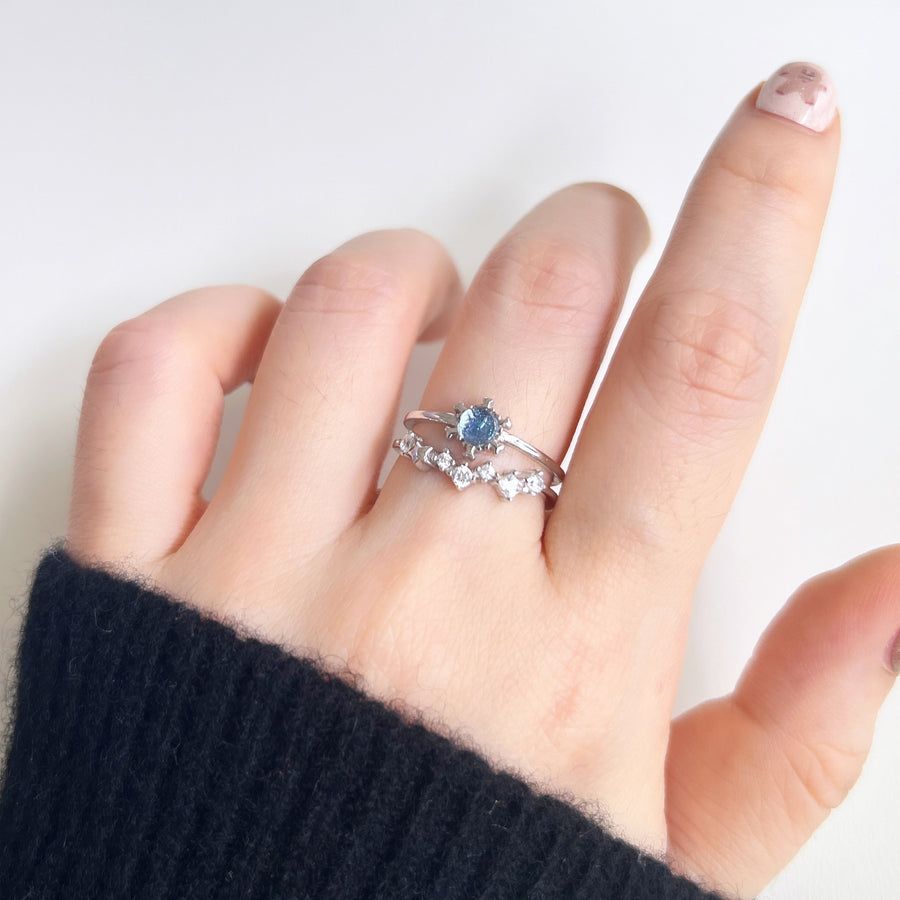 Winter Snowflake Layered Ring 925 Silver