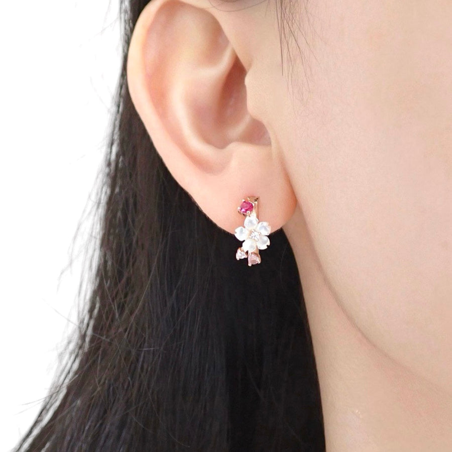 Sakura Hoop Earrings 925 Silver