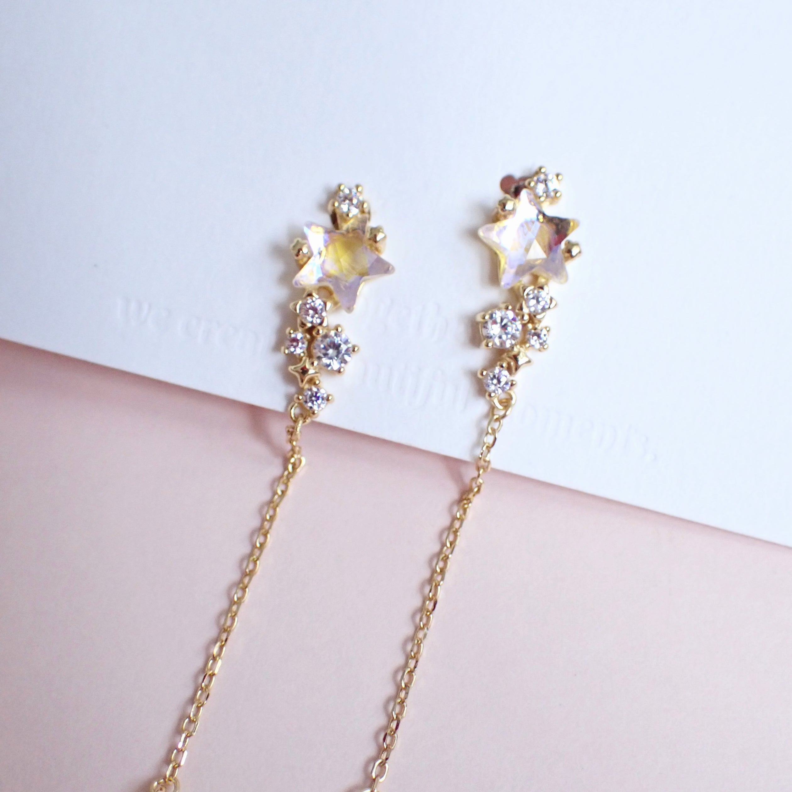 Aurora Star Dangling Earrings 925 Silver