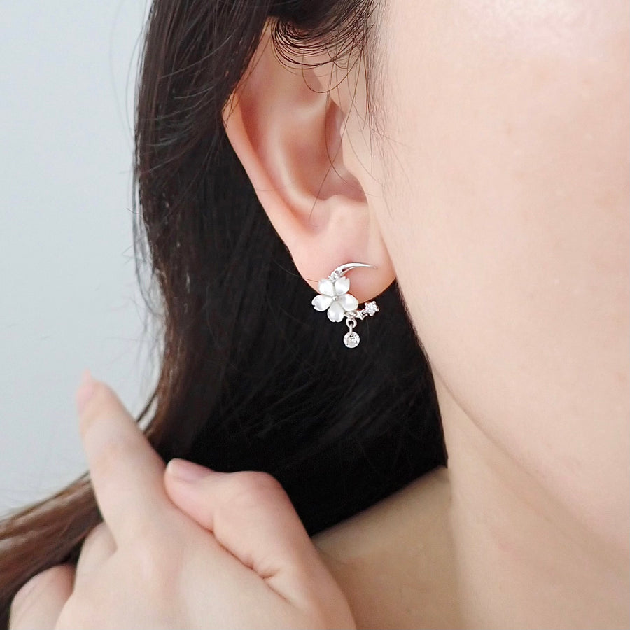 Miyo Sakura Crescent Earrings 925 Silver