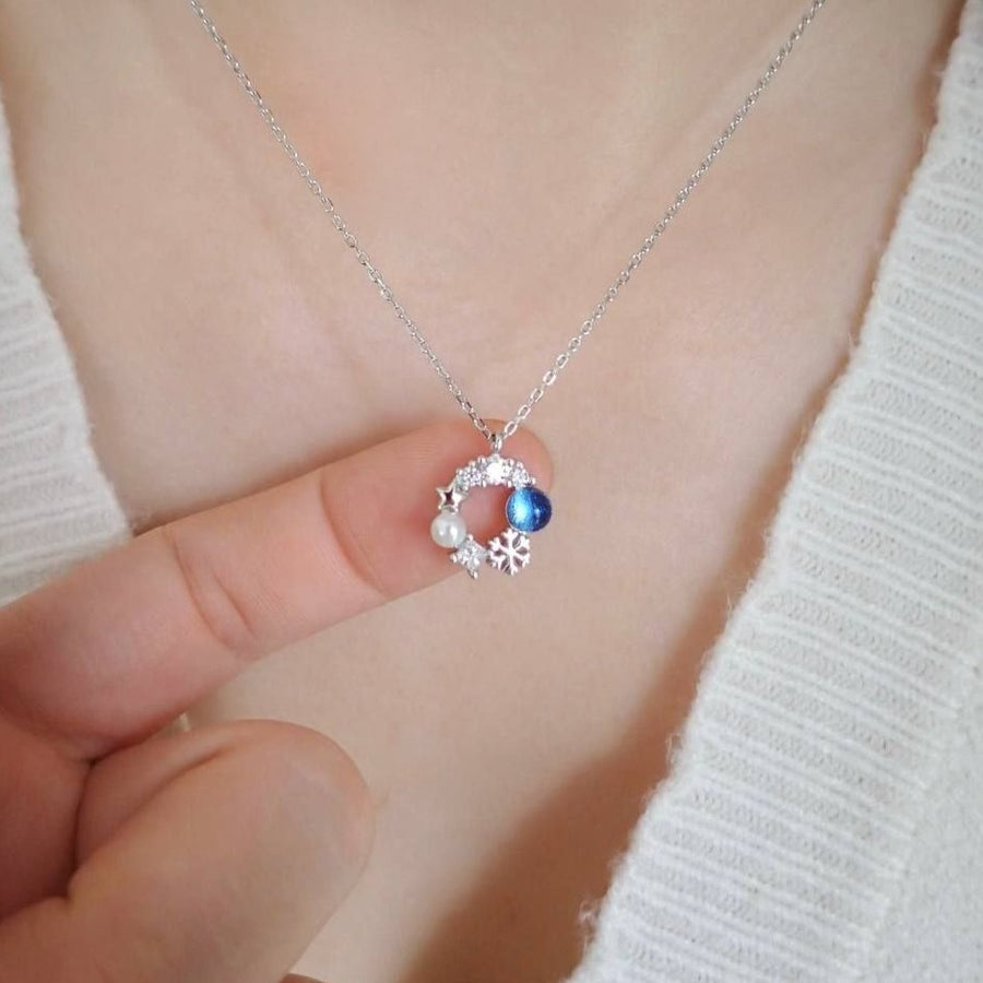 Winter Snowflake Necklace 925 Silver